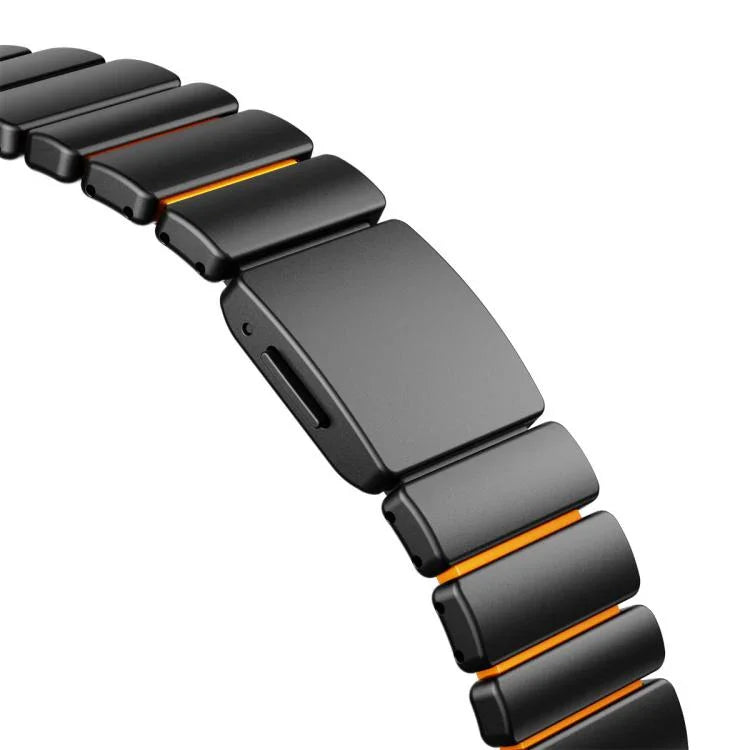 Bracelet de montre en acier inoxydable avec boucle magnétique Norman intégrée et une seule perle, pour Apple Watch 46 mm / 49 mm / 45 mm / 44 mm