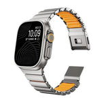 Bracelet de montre en acier inoxydable avec boucle magnétique Norman intégrée et une seule perle, pour Apple Watch 46 mm / 49 mm / 45 mm / 44 mm