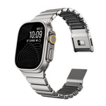 Bracelet de montre en acier inoxydable avec boucle magnétique Norman intégrée et une seule perle, pour Apple Watch 46 mm / 49 mm / 45 mm / 44 mm
