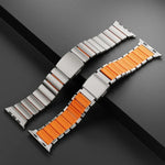 Bracelet de montre en acier inoxydable avec boucle magnétique Norman intégrée et une seule perle, pour Apple Watch 46 mm / 49 mm / 45 mm / 44 mm
