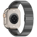 Bracelet de montre en alliage de titane avec boucle plate à dégagement rapide à une bille, compatible avec les Apple Watch 46 mm / 49 mm / 45 mm / 44 mm et 42 mm / 41 mm / 40 mm / 38 mm.