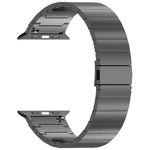 Bracelet de montre en alliage de titane avec boucle plate à dégagement rapide à une bille, compatible avec les Apple Watch 46 mm / 49 mm / 45 mm / 44 mm et 42 mm / 41 mm / 40 mm / 38 mm.