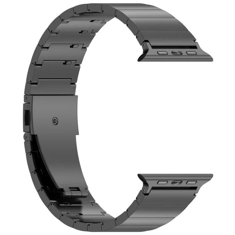 Bracelet de montre en alliage de titane avec boucle plate à dégagement rapide à une bille, compatible avec les Apple Watch 46 mm / 49 mm / 45 mm / 44 mm et 42 mm / 41 mm / 40 mm / 38 mm.