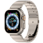 Bracelet de montre en alliage de titane avec boucle plate à dégagement rapide à une bille, compatible avec les Apple Watch 46 mm / 49 mm / 45 mm / 44 mm et 42 mm / 41 mm / 40 mm / 38 mm.