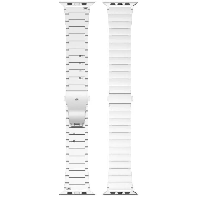 Bracelet de montre en alliage de titane avec boucle plate à dégagement rapide à une bille, compatible avec les Apple Watch 46 mm / 49 mm / 45 mm / 44 mm et 42 mm / 41 mm / 40 mm / 38 mm.