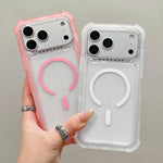 Coque de téléphone MagSafe hybride 3-en-1 en PC et TPU mat transparent, pour iPhone 17 Pro Max, pour iPhone 17 Pro, pour iPhone 17, pour iPhone Air, pour iPhone 16 Pro Max, pour iPhone 16 Pro, pour iPhone 16 Plus, pour iPhone 16