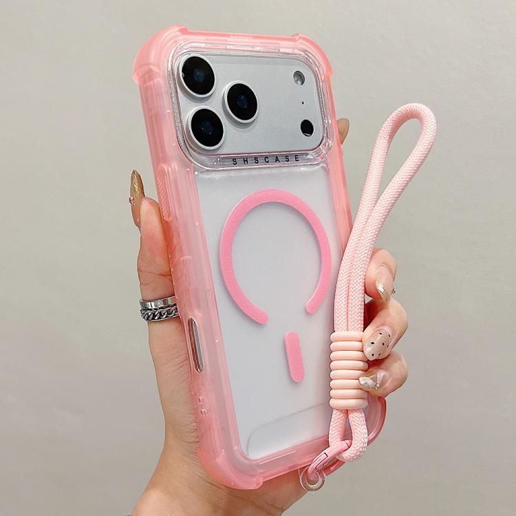 Coque de Téléphone MagSafe 3-en-1 en PC Hybride TPU Mat Transparent avec Dragonne, Pour iPhone 17 Pro Max, Pour iPhone 17 Pro, Pour iPhone 17, Pour iPhone Air, Pour iPhone 16 Pro Max, Pour iPhone 16 Pro, Pour iPhone 16 Plus, Pour iPhone 16