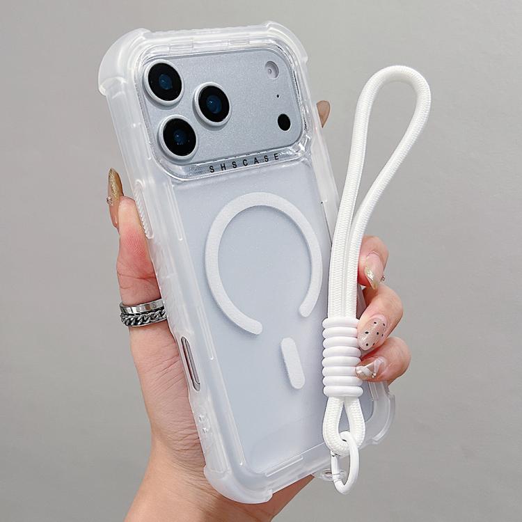 Coque de Téléphone MagSafe 3-en-1 en PC Hybride TPU Mat Transparent avec Dragonne, Pour iPhone 17 Pro Max, Pour iPhone 17 Pro, Pour iPhone 17, Pour iPhone Air, Pour iPhone 16 Pro Max, Pour iPhone 16 Pro, Pour iPhone 16 Plus, Pour iPhone 16