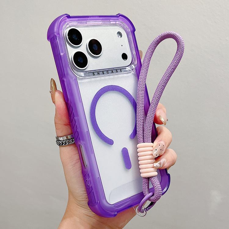 Coque de Téléphone MagSafe 3-en-1 en PC Hybride TPU Mat Transparent avec Dragonne, Pour iPhone 17 Pro Max, Pour iPhone 17 Pro, Pour iPhone 17, Pour iPhone Air, Pour iPhone 16 Pro Max, Pour iPhone 16 Pro, Pour iPhone 16 Plus, Pour iPhone 16