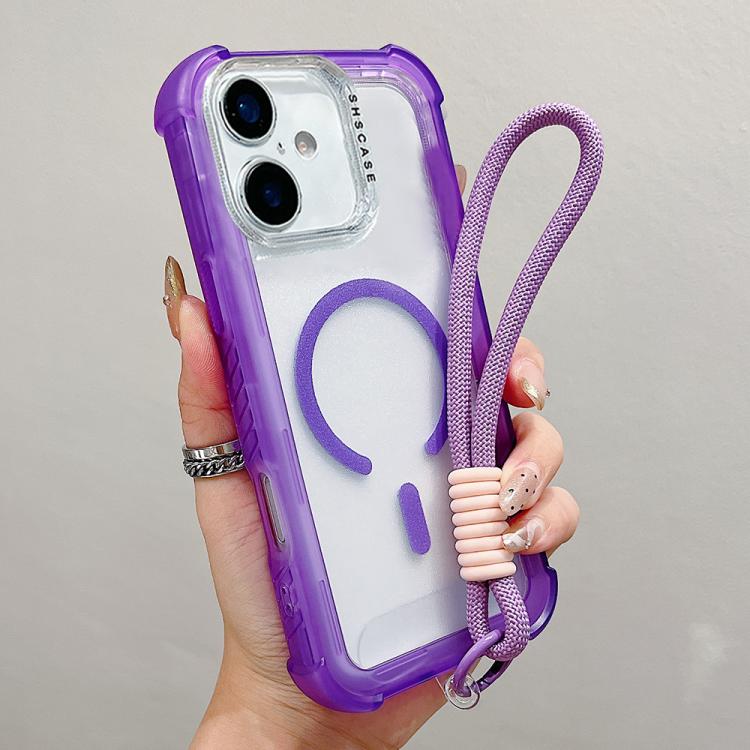 Coque de Téléphone MagSafe 3-en-1 en PC Hybride TPU Mat Transparent avec Dragonne, Pour iPhone 17 Pro Max, Pour iPhone 17 Pro, Pour iPhone 17, Pour iPhone Air, Pour iPhone 16 Pro Max, Pour iPhone 16 Pro, Pour iPhone 16 Plus, Pour iPhone 16