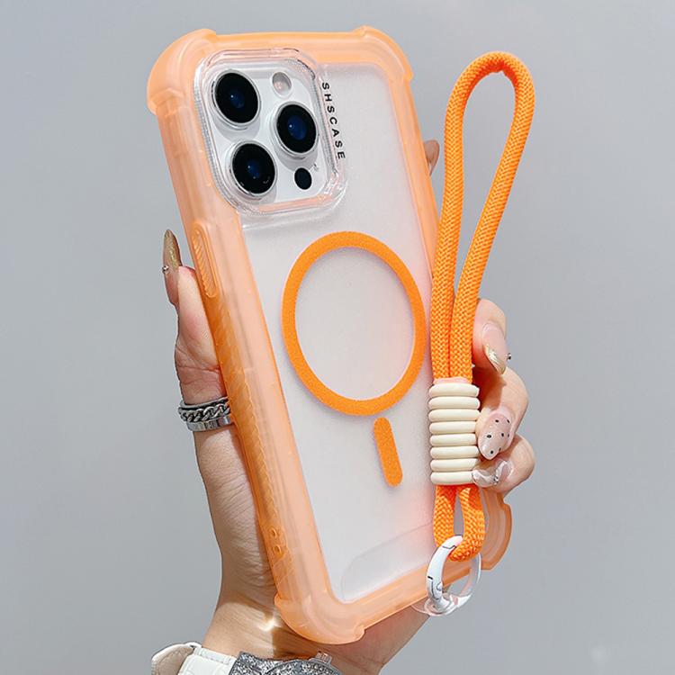 Coque de téléphone hybride TPU PC mate transparente 3-en-1 MagSafe avec sangle de poignet, pour iPhone 13 Pro Max, pour iPhone 13 Pro, pour iPhone 13, pour iPhone 12 Pro Max