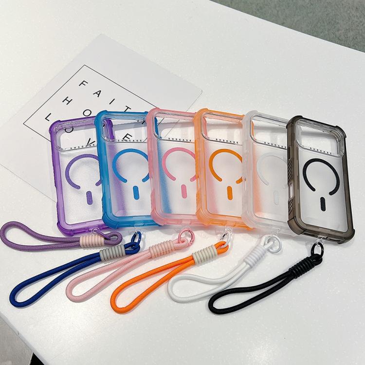 Coque de téléphone hybride TPU PC mate transparente 3-en-1 MagSafe avec sangle de poignet, pour iPhone 13 Pro Max, pour iPhone 13 Pro, pour iPhone 13, pour iPhone 12 Pro Max