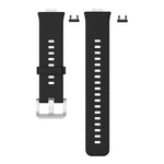 xDfind Solid Color Silver Steel Buckle Silicone Watch Band, For Huawei Watch Fit New
