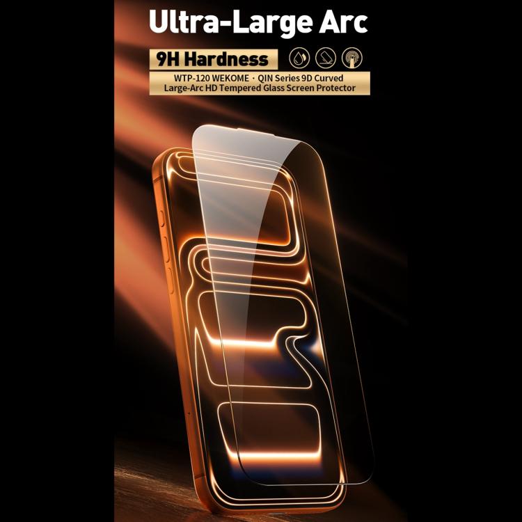 WK WTP-120 Qin Series Film en verre trempé HD incurvé grand arc 9D, pour iPhone 17 Pro Max, pour iPhone 17 Pro, pour iPhone 17 / 16 Pro, pour iPhone Air