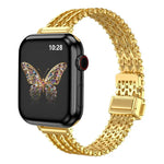 Bracelet de montre fin en maille d'acier avec fermoir magnétique, compatible avec Apple Watch 46 mm / 49 mm / 45 mm / 44 mm et Apple Watch 42 mm / 41 mm / 40 mm / 38 mm.