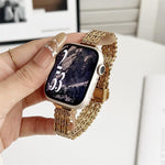 Bracelet de montre fin en maille d'acier avec fermoir magnétique, compatible avec Apple Watch 46 mm / 49 mm / 45 mm / 44 mm et Apple Watch 42 mm / 41 mm / 40 mm / 38 mm.
