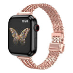 Bracelet de montre fin en maille d'acier avec fermoir magnétique, compatible avec Apple Watch 46 mm / 49 mm / 45 mm / 44 mm et Apple Watch 42 mm / 41 mm / 40 mm / 38 mm.