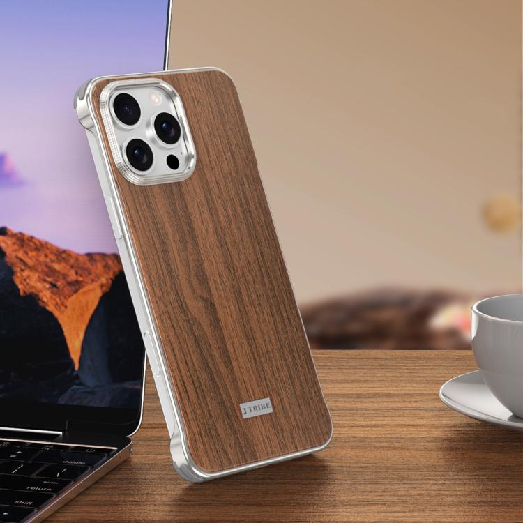 Coque de téléphone MagSafe J TRIBE sans cadre en métal avec texture bois, Pour iPhone 17 Pro Max, Pour iPhone 17 Pro, Pour iPhone 17, Pour iPhone Air, Pour iPhone 16 Pro Max, Pour iPhone 16 Pro, Pour iPhone 15 Pro Max, Pour iPhone 15 Pro