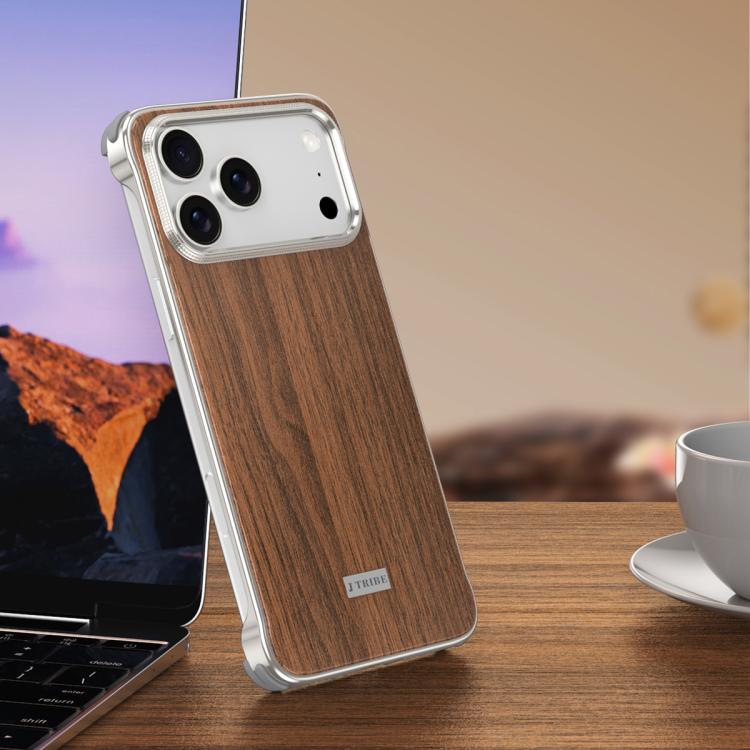 Coque de téléphone MagSafe J TRIBE sans cadre en métal avec texture bois, Pour iPhone 17 Pro Max, Pour iPhone 17 Pro, Pour iPhone 17, Pour iPhone Air, Pour iPhone 16 Pro Max, Pour iPhone 16 Pro, Pour iPhone 15 Pro Max, Pour iPhone 15 Pro