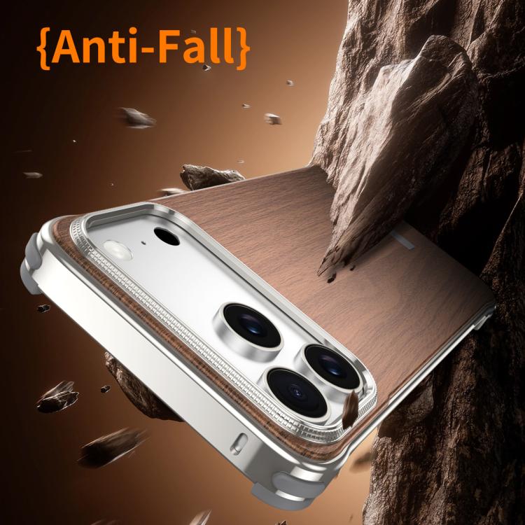 Coque de téléphone MagSafe J TRIBE sans cadre en métal avec texture bois, Pour iPhone 17 Pro Max, Pour iPhone 17 Pro, Pour iPhone 17, Pour iPhone Air, Pour iPhone 16 Pro Max, Pour iPhone 16 Pro, Pour iPhone 15 Pro Max, Pour iPhone 15 Pro