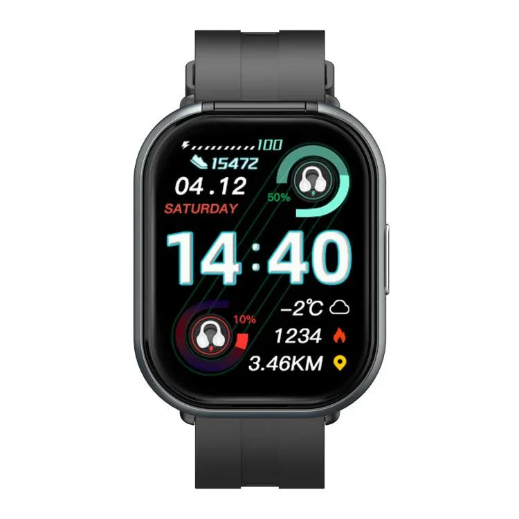 Montre connectée Bluetooth D12 avec écran TFT 2,01 pouces et écouteurs intégrés, compatible avec les appels sans fil