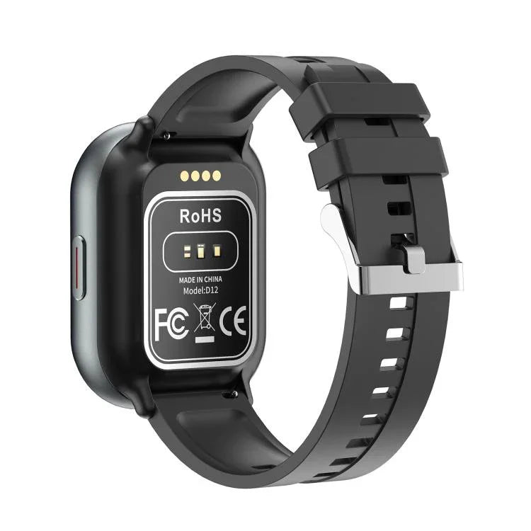 Montre connectée Bluetooth D12 avec écran TFT 2,01 pouces et écouteurs intégrés, compatible avec les appels sans fil