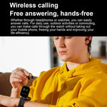 Montre connectée Bluetooth D12 avec écran TFT 2,01 pouces et écouteurs intégrés, compatible avec les appels sans fil