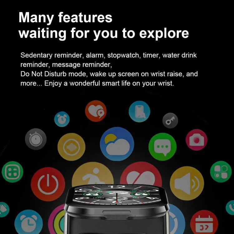 Montre connectée Bluetooth D12 avec écran TFT 2,01 pouces et écouteurs intégrés, compatible avec les appels sans fil