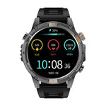 Montre connectée sport YK15 avec écran rond de 1,46 pouce, Bluetooth, appels et GPS.