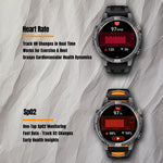 Montre connectée sport YK15 avec écran rond de 1,46 pouce, Bluetooth, appels et GPS.