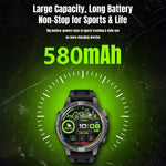 Montre connectée sport YK15 avec écran rond de 1,46 pouce, Bluetooth, appels et GPS.