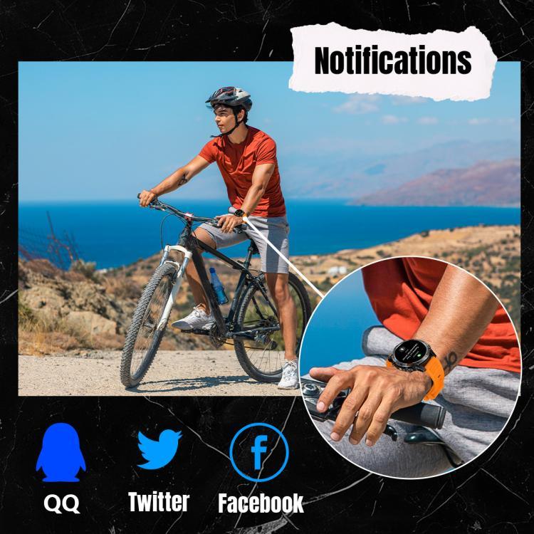 Montre connectée sport YK15 avec écran rond de 1,46 pouce, Bluetooth, appels et GPS.