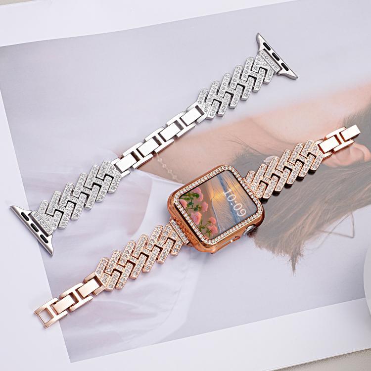 Bracelet de montre xDfind en métal sergé perforé en forme de H, compatible avec Apple Watch 42/44/45/46/49 mm et Apple Watch 38/40/41/S11 42 mm.