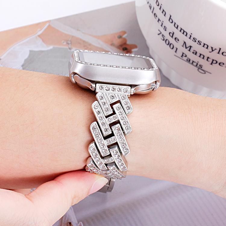 Bracelet de montre xDfind en métal sergé perforé en forme de H, compatible avec Apple Watch 42/44/45/46/49 mm et Apple Watch 38/40/41/S11 42 mm.