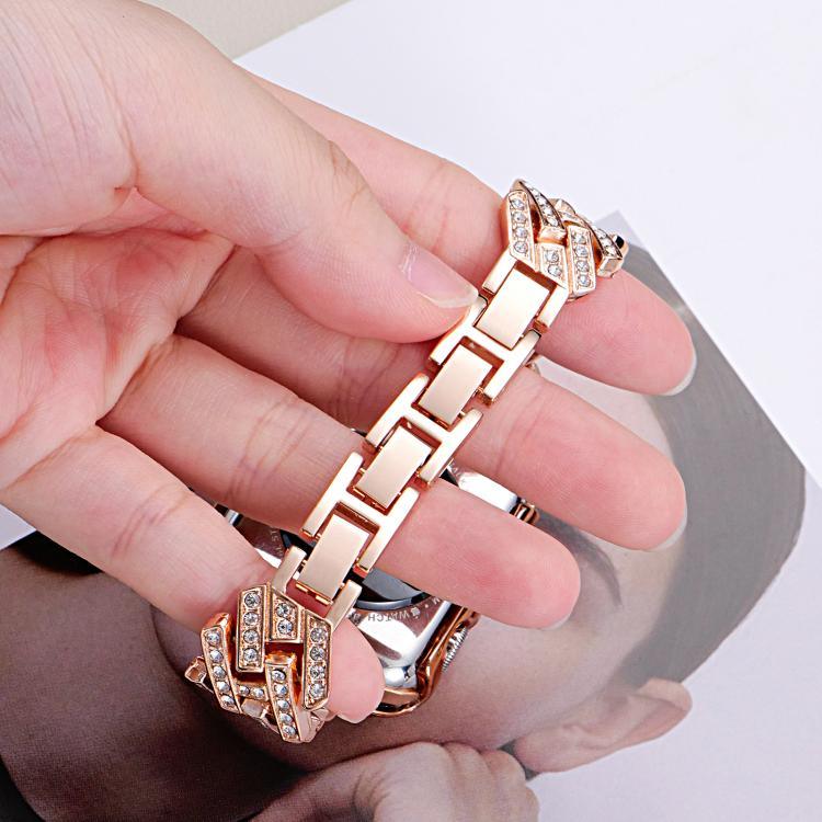 Bracelet de montre xDfind en métal sergé perforé en forme de H, compatible avec Apple Watch 42/44/45/46/49 mm et Apple Watch 38/40/41/S11 42 mm.