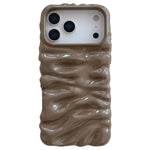 Coque de téléphone en TPU à couverture complète, texture crème galvanisée, pour iPhone 17, pour iPhone 16 Pro Max