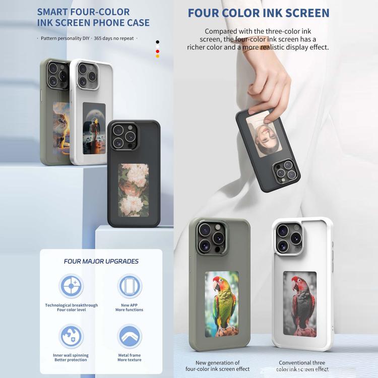 Coque de téléphone DIY NFC à encre électronique quatre couleurs, pour iPhone 17 Pro Max, pour iPhone 17 Pro
