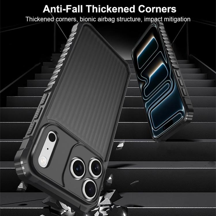 Série de rayures d'ombre de guerre Coque de téléphone antichoc givrée avec airbag, Pour iPhone 17 Pro Max, Pour iPhone 17 Pro
