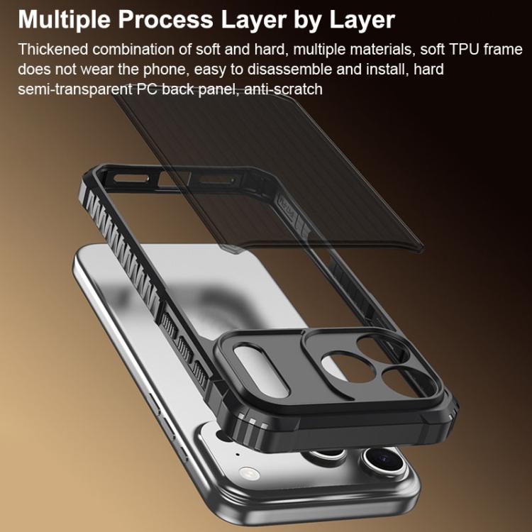 Série de rayures d'ombre de guerre Coque de téléphone antichoc givrée avec airbag, Pour iPhone 17 Pro Max, Pour iPhone 17 Pro