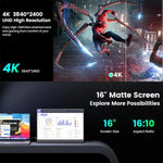 P160A20 Écran Portable 16 pouces 4K pour Gaming, Écran Étendu 16 pouces 4K