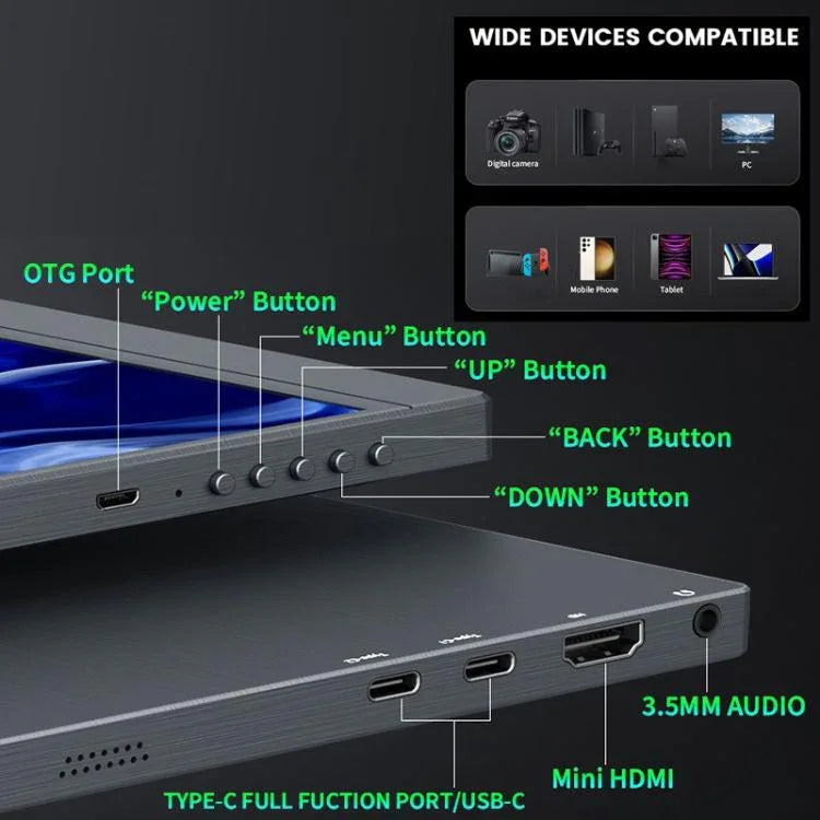 P160A20 Écran Portable 16 pouces 4K pour Gaming, Écran Étendu 16 pouces 4K