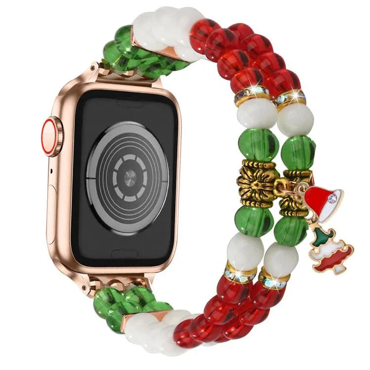 Bracelet de montre à maillons de Noël de 14 mm de large, compatible avec Apple Watch 46 mm / 49 mm / 45 mm / 44 mm et Apple Watch 42 mm / 41 mm / 40 mm / 38 mm.