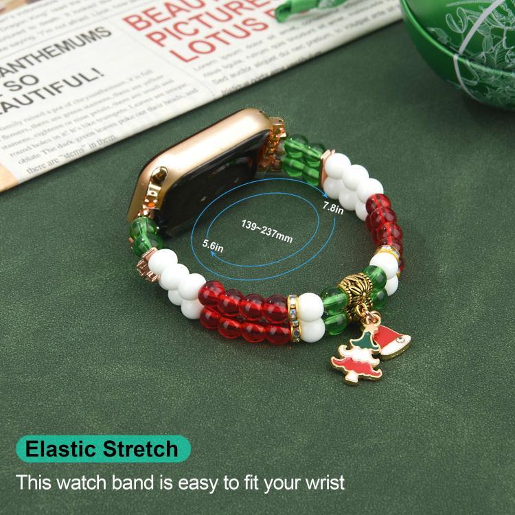 Bracelet de montre à maillons de Noël de 14 mm de large, compatible avec Apple Watch 46 mm / 49 mm / 45 mm / 44 mm et Apple Watch 42 mm / 41 mm / 40 mm / 38 mm.
