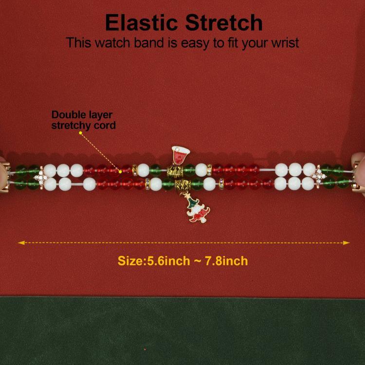 Bracelet de montre à maillons de Noël de 14 mm de large, compatible avec Apple Watch 46 mm / 49 mm / 45 mm / 44 mm et Apple Watch 42 mm / 41 mm / 40 mm / 38 mm.