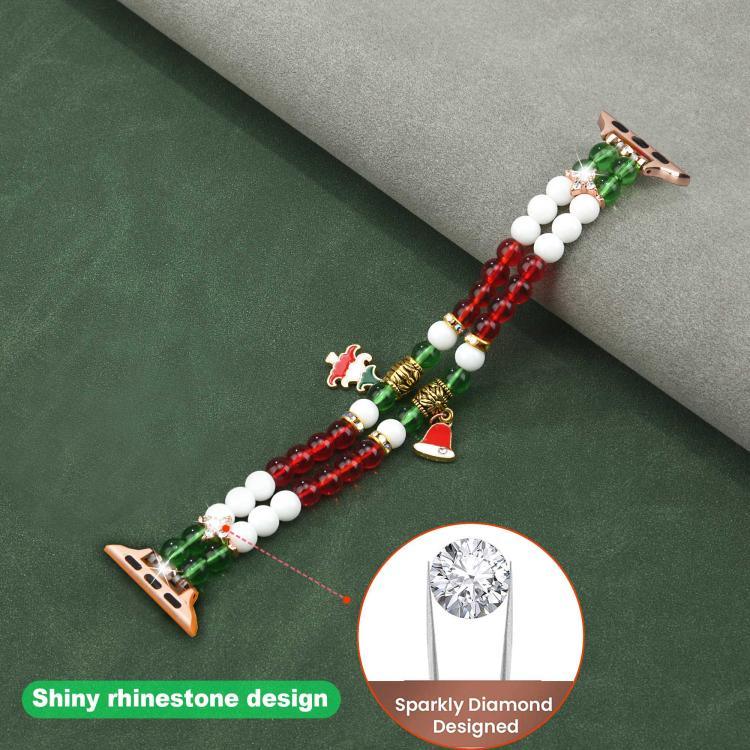 Bracelet de montre à maillons de Noël de 14 mm de large, compatible avec Apple Watch 46 mm / 49 mm / 45 mm / 44 mm et Apple Watch 42 mm / 41 mm / 40 mm / 38 mm.