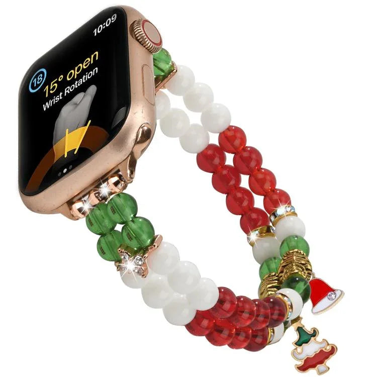 Bracelet de montre à maillons de Noël de 14 mm de large, compatible avec Apple Watch 46 mm / 49 mm / 45 mm / 44 mm et Apple Watch 42 mm / 41 mm / 40 mm / 38 mm.