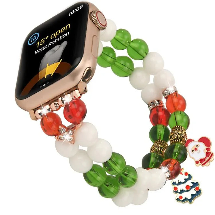 Bracelet de montre à maillons de Noël de 20 mm de large, compatible avec Apple Watch 46 mm / 49 mm / 45 mm / 44 mm et Apple Watch 42 mm / 41 mm / 40 mm / 38 mm.