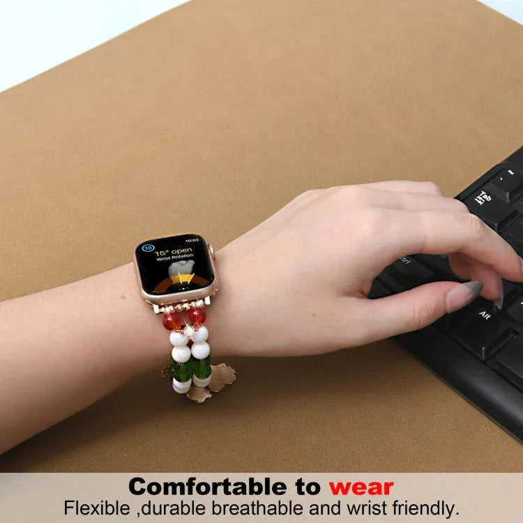 Bracelet de montre à maillons de Noël de 20 mm de large, compatible avec Apple Watch 46 mm / 49 mm / 45 mm / 44 mm et Apple Watch 42 mm / 41 mm / 40 mm / 38 mm.
