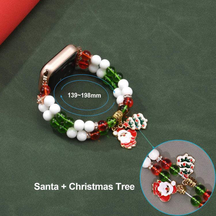 Bracelet de montre à maillons de Noël de 20 mm de large, compatible avec Apple Watch 46 mm / 49 mm / 45 mm / 44 mm et Apple Watch 42 mm / 41 mm / 40 mm / 38 mm.