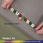 Bracelet de montre à maillons de Noël de 20 mm de large, compatible avec Apple Watch 46 mm / 49 mm / 45 mm / 44 mm et Apple Watch 42 mm / 41 mm / 40 mm / 38 mm.